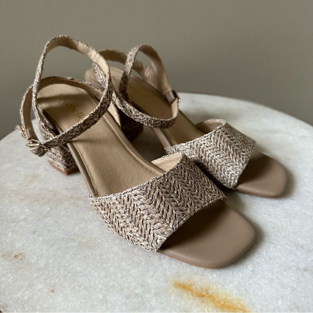 Seychelles Simple In Pleasure Tan Woven Raffia Sandal Size 7.5 Beach Vacation